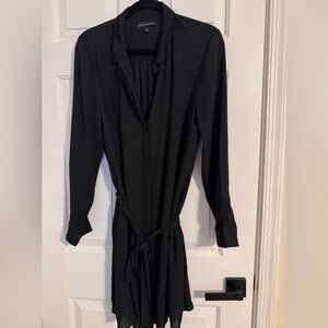 Banana Republic Black Wrap Shirt with Notched Collar